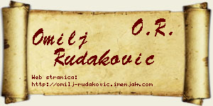 Omilj Rudaković vizit kartica